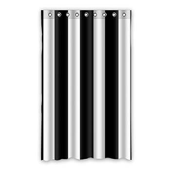 Dalliy Custom Schwarz Weiss Gestreift Fenster Vorhang Polyester 132