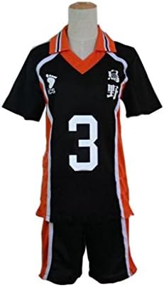 Cos-me Haikyuu Karasuno High School Uniform Jersey Sportwear Cosplay Costume No.3 L