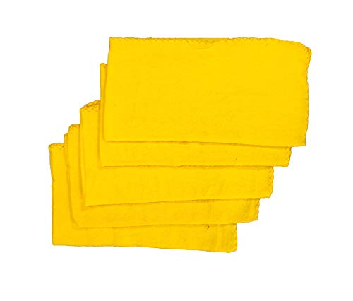 SHOP BY ROOM Soft Flannel Duster for Cleaning (Yellow, XL) – Set of 5