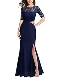 Vestido de novia para dama, diseño floral de encaje dividido, elegante y formal