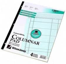 Amazon.com : Columnar Pad, 4 Columns, 50 Sheets, 11"x8-1/2", Green ...