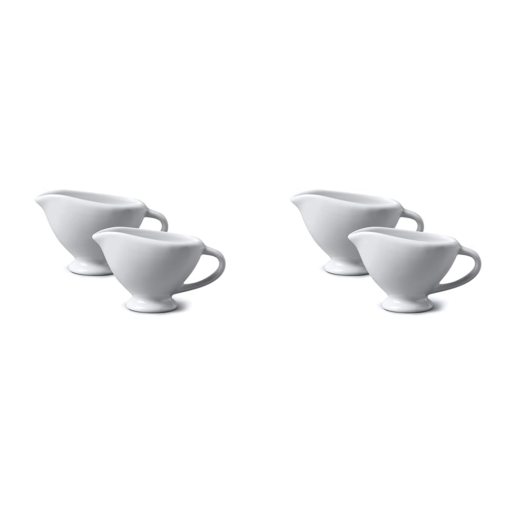 WM Bartleet & Sons 1750 TSET30 Set of 2 Porcelain Traditional Mini Sauce Boat,White(45mlx2) (Pack of 2)