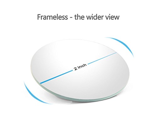 Blind Spot Mirror Frameless LIBERRWAY Wide Angle Mirror Adjustable Convex Rear View Mirror 360°Rotate for All Universal Vehicles Car Stick on Design 2 Pack - Thumbnail 2