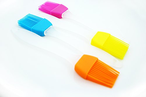 Lifestyle Dynamics Chef 6 ¾" Silicone Basting Brushes, Pastry Brushes, BBQ Brushes, Veggies Brushes, Heat Resistant, 4 Color Pack