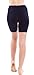 Ladies Navy Blue Mid Thigh Cotton Spandex Active Shorts,Large,Navy Blue