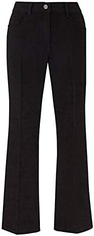 Womens Bootcut Jeans Stretch Denim Back-Concealed Elasticated Waist Black, 12
