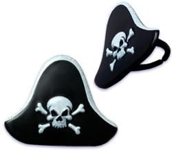 Pirate Hat Cupcake Rings - 12ct