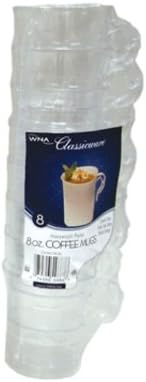 Classicware Shrink Wrapped Plastic Coffee Mugs, 8 Ounce, Clear (192-Count)