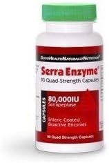 Serra Enzyme 80,000IU SERRAPEPTASE (90 QUAD-STRENGHT CAPSULES)Enteric Coated Bioactive Enzymes