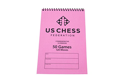 PINK - US Chess Federation Commemorative Spiral Chess Score Book