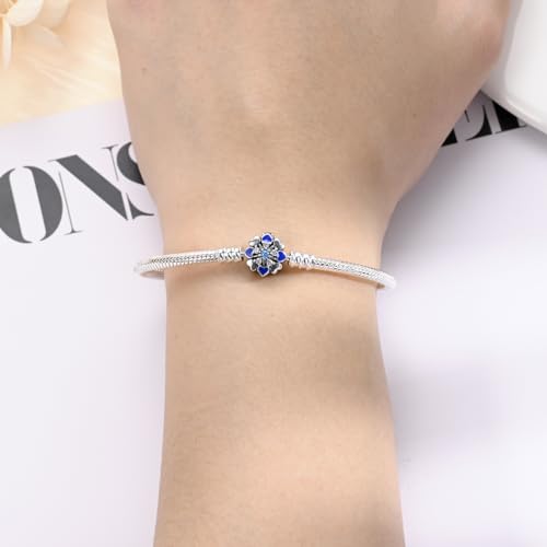 Pandach Pulsera de Mujer plata 925 Compatible con Abalorios, Serpiente Pulsera Compatible con Pandora Abalorios