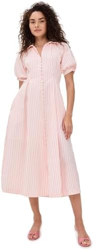 SUNDRY Women's Mixed Media Tiered Dress, White, L at Amazon Women's Clothing  store