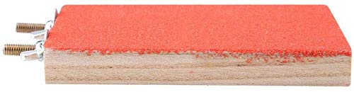 Parrot Platform, Frosted Bird Perch Stand Wood Playground Grinding Toy for Macaw African Greys Budgies Parakeet Conure Hamsters 9 x 13cm/3.5 x 5 inch Red