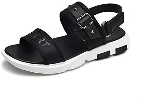 pingxiangxianxiaojudouerton Men's Leather Sandal Casual Slip Summer Open Toe Thick Bottom Beach Shoes