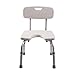 DMI Bath and Shower Chair with Back Support Made of Heavy Duty Non Slip Aluminum Body with Plastic Seat Holding Weight Capacity up to 250 Pounds and Adjustable Height, Tool Free, Black