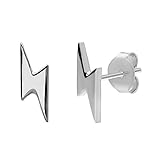 Sterling Silver Lightning Bolt Stud Earrings by Silver Phantom Jewelry