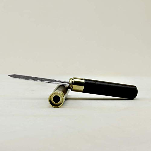 comboss Ice Pick 6.7" Ultra Sharp Stainless Steel with Safety Cover,Wood Handle ... (Black Sandal Wood Flat Needle) - Thumbnail 3