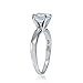Hoops & Loops Sterling Silver 1ct Cubic Zirconia Round Solitaire Engagemnet Bridal Ring (1-3 Carats)