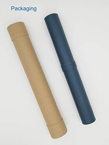 KEVMIYA Pad for Desk with Artificial Leather Material, 31.5X15.74X0.08in, Perfect mat for Home Desk and Office Table, Waterproof and Rectangular with Fillet, Double Sided (Blue+Yellow)