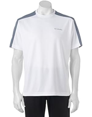 Men's Colorblock Omni-Wick Short Sleeve Tee Shirt, White/Grey