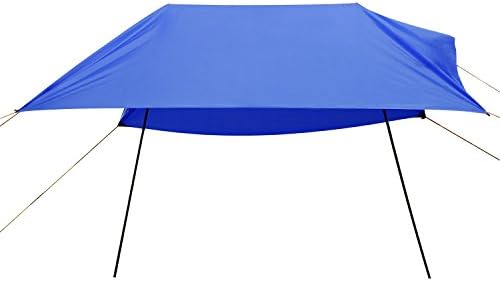 Domary Hammock Rain Fly Tent Tarp, Anti UV Beach Tent Sun Shelters, Portable Canopy Sunshade with Steel Poles & Carrying Bag for Outdoor Camping/Beach/Travel- 9.8 x 9.8Ft