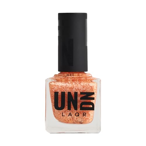 UNDN Vegan Nail Polish - Day Dream - Paint Splatter Pastel Orange Nail Polish f…