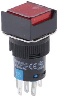 Car switch starter replacement parts, Car DIY Square Button Push Switch With LED Indicator, Suitable For Cars(DC 24V) (Color : Red)