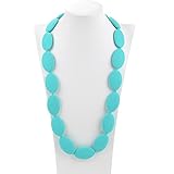 Consider It Maid Silicone Teething Necklace for Mom to Wear - FREE E-BOOK - BPA FREE and FDA Approved - Original (Turquoise)