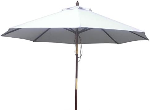 Patio Umbrella 9' Wooden Furniture Market Outdoor Umbrella - Choose Sunbrella Fabric