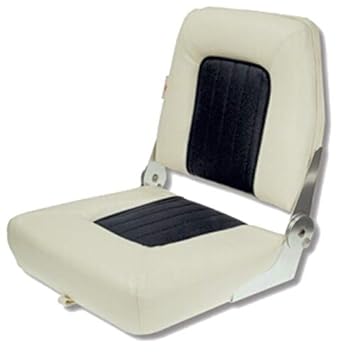 Klappbarer Steuermannstuhl Compass Comfort, weiß / blau