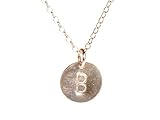 EFYTAL Tiny Sterling Silver Custom Initial Necklace on Dainty Disc, Personalized Monogram Necklace