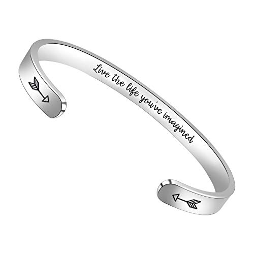 Btysun Inspirational Cuff Bracelet Bangle for Women Teen Girls - Birthday Jewelry Quotes - Friend Gift for Her Mom