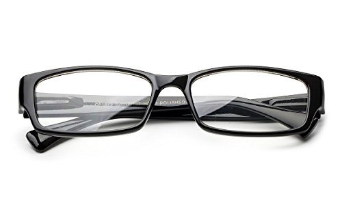 Newbee Fashion - "Muir" Slim Squared Spring Hinges Fashion Clear Lens Glasses