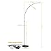 SHINE HAI LED Arc Floor Lamp, Curved Contemporary Minimalist Lighting Design, 3000K Warm White, Linear Light for Living Room Bedroom Office, Black