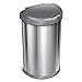 simplehuman 45 Liter / 12 Gallon Semi-Round Sensor Automatic Trash Can, Brushed Stainless Steel with Grey Plastic Lid