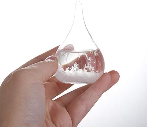 Storm Glass Weather Barometer Forecast,Creative Desktop Decorative Water Drop Glass Barometer Forecast Bottle Weather Station
