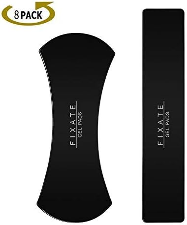 Tekemai Sticky Gel Pads Non-slip Pads Fixate Cell Pads, Nano Rubber Sticky Anti-Slip Mats - can Stick to Glass, Metal, Kitchen Cabinets or Tile, Car GPS and more Wide Applications, Black - 8 pieces