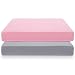 COSMOPLUS Knitted Crib Sheet Set -2 Pack Stretchy Crib Sheets for Boys Girls,Universal Knit Fitted for Standard Baby Toddler Crib Mattress,Gray/Pink primary
