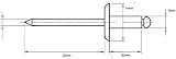 Screws City 5mm x 25mm Large Flange Dome Head Pop Rivet Aluminium/Steel Shaft view 4