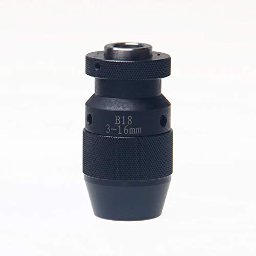 KATSU Tools Self Tighten Keyless Lathe Drill Chuck, High Precision B18 3-16mm Capacity Universal Multi-Purpose Lathe Drill Chuck for Drill Milling Machine