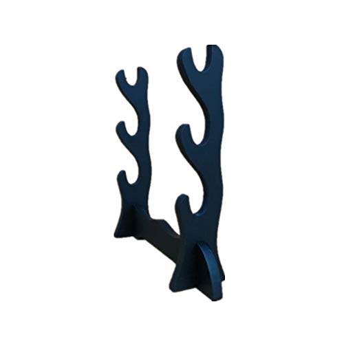 CNLQ Wooden Single Samurai Sword Stand Display for Katana Wakizashi Tanto (3 Ties)