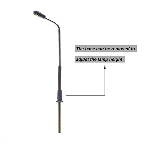 Evemodel LQS06 10 STK. Peitschenlampen LED 62mm Spur N Straßenlampen Flexible Höhe 3V 12V NEU – Bild 7
