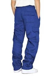 Men's Cargo Sweatpants Casual Fleece Joggers Loose
