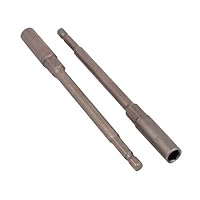 XMHF 150mm Long 8mm Hex Socket Magnetic Nut Driver Set Adapter Drill Bit Gray 2pcs