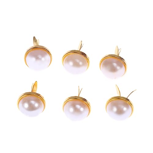HEALSOPTHY 100 Pcs Pearl Brads Fasteners for Scrapbooking Crafts 12MM Decorative Alloy Paper Fasteners Suitable for DIY Projects and Embellishments