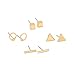 Zealmer Geometric Stud Earring Set with Triangle Circle Square and Bar Design for Girls Women