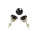 14K Yellow Gold Stud Earring Aprx .50 Carat Total Weight, 4mm Each Round Black Simulated Diamond Earring. Set on Prong Setting & Friction Style Post