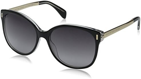 Marc by Marc Jacobs Women's MMJ464S Oval Sunglasses, Crystal Black &amp; Gray Gradient, 56 mm