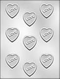 Valentines Day Hearts with Love Chocolate Candy Mold