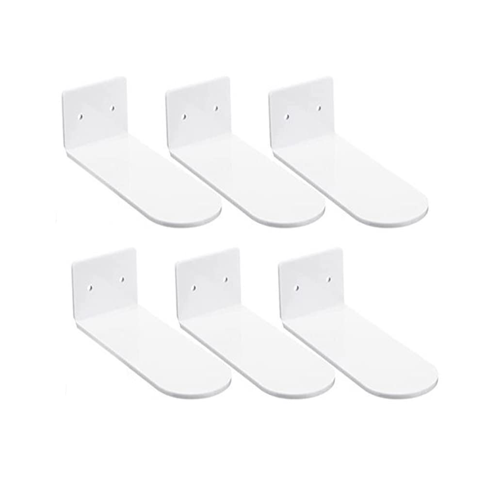 SEIWEI 6PCS Floating Shoe Shelves Wall Mounted Shoe Rack to Showcase Sneaker Collection or Shoes Box,Invisible Wall Shoe Storage, White
